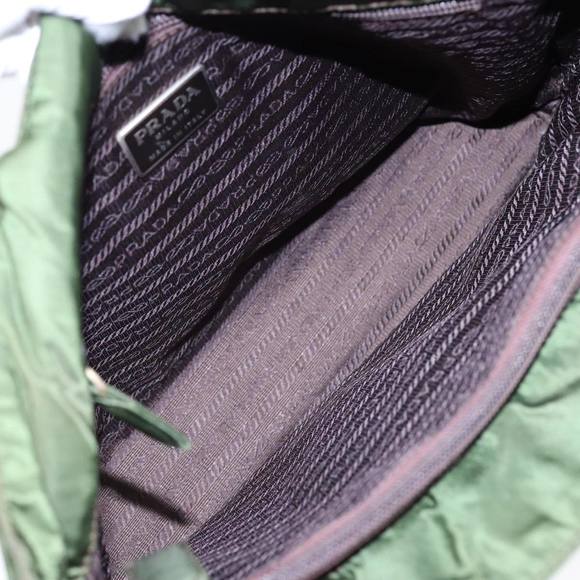 PRADA Tote Bag Nylon Khaki Silver Auth ep5279 - Picture 16 of 16